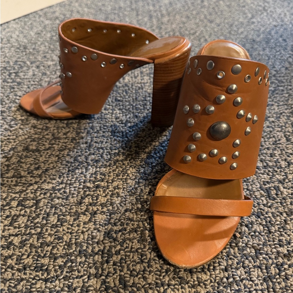 See by Chloe Women’s Studded High Heel Mules Slide Sandals